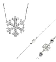 Gümüş Kar Tanesi Bayan Set
