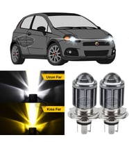 Fiat Punto 2006-2018 Uyumlu Mercekli Far Ampulü Led Xenon Sarı-Beyaz Şimşek Etkili Uzun Kısa