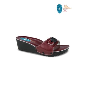 Ceyo 9969-1 Dolgu Topuk Jelli Anatomik Taban Kadın Terlik Kırmızı 36-40