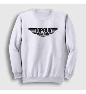 Presmono Unisex Beyaz Logo Maverick Tom Cruise Pilot Film Top Gun Sweatshirt 459662tt (Beyaz)