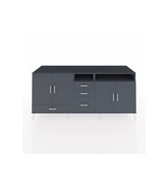 Kronos Konsol 5 Raflı 4 Çekmeceli 4 Kapaklı 220x59x99 Antrasit-Antrasit/Antrasit