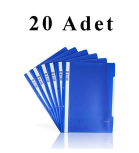 20 Adet A4 Mavi Telli Dosya 1 Paket Ekonomik Kaliteli Telli Dosya Ofis Büro Okul
