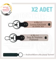 Hız Severlere Özel, İsim Plaka ve A Rh (+) Kan Grubu Yazılı x2 Anahtarlık Set, Yavruağzı-Pudra-Laci