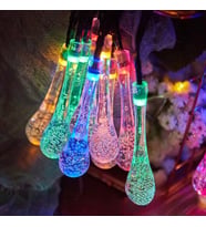 7m 50 Led Damla 8 Fonksiyonlu Solar Panelli-RGB