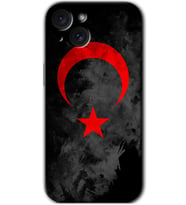İphone 15 Kılıf HD Desen Baskılı Kılıf - Black Ayyıldız