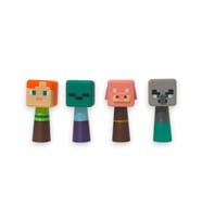 Minecraft Sprunki Figür 4 adet 7 cm Alex, Zombi, Piglin, Yağmacı