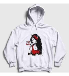 Presmono Unisex Beyaz Goodbye Amy Winehouse Kapüşonlu Sweatshirt 152037tt
