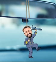 Kişiye Özel Pilot Tasarımlı Karikatür Araba Dikiz Ayna Süsü 102