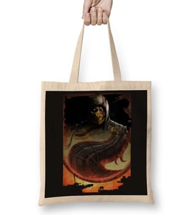 Scorpion Mortal Kombat Game Bez Çanta Uzun Saplı