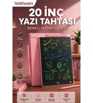 20 Inc Renkli Lcd Grafik Dijital Kalemli Çizim Tableti Yazı Tahta Not Yazma Eğitim Tableti Pembe