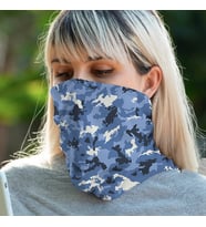 Mavi Kamuflaj Motorcu Boyunluk Maske Bandana