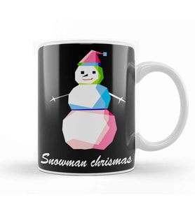 Christmas Day Snowman Kupa Bardak Porselen