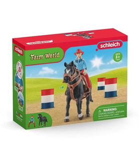 Schleich Kovboy Kız ve Fıçılı At Yarışı 42576