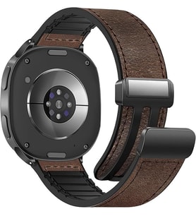 [Hybrid Loop] Samsung Galaxy Watch 9/8 44mm/40mm/Classic 46mm ile Uyumlu Kordon Manyetik Kilitli Toka Samsung Watch 9 44mm Kordonu 1.Sınıf Deri Görünümlü Galaxy Watch 9 Kordon (Koyu Kahve)