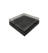 Asetat Kapaklı Karton Kutu Havlu Kutusu 20X20X5  CM (10 Adet)  Siyah