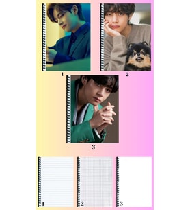 V BTS 3 adet defter A4 büyük boy çizgili_kareli_çizgisiz