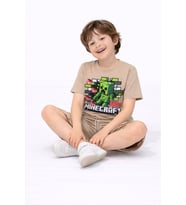 ERKEK ÇOCUK MINECRAFT DESENLİ PAMUK ŞORTLU TAKIM