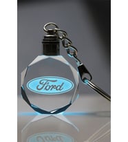 Ford Logolu 2D Patlatma Kristal Led Işıklı Anahtarlık, Araba Anahtarlığı