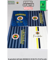 "DEKOMUS CEP DEFTERİ HEDİYELİ" LİSANSLI FENERBAHÇE SPIRALLI 2 ADET KARELİ VE 2 ADET ÇİZGİLİ A4 KARTON KAPAK 72 YAPRAK DEFTER SETİ
