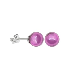 925 Ayar Gümüş 6 mm Pembe Zirkon Taşlı Vidalı Küpe  Minimal Günlük Takı