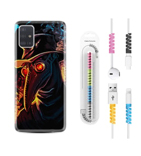 Samsung a71 A72 A73 A7 A9 2018 C7 C9 Kılıf Kablo Koruma Spiral Silikon Karga 1616