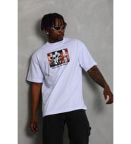 Erkek Baskılı T-Shirt Kısa Kol Bisiklet Yaka Regular Fit Rahat Kalıp Günlük Tişört - Beyaz