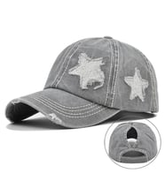 Valkyrie Vintage Yıldız Nakışlı Gri Şapka Unisex Ayarlanabilir Pamuk Baseball Cap Eskitme Spor Şapka