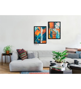 Çerçeveli Doku Efektli Tablo Seti 105x70 cm