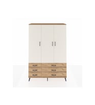 Hyperion Dolap 5 Raflı 6 Çekmeceli Tek Askılı 132x44x195 Çam-Aytaşı/Çam
