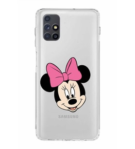 Samsung Galaxy M51  Kamera Korumalı Kapak Minnie Mouse Tasarımlı  Şeffaf  Kılıf