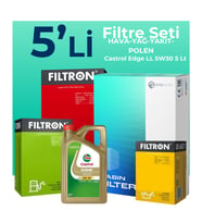 Filtron BMW 1.16D Filtre Bakım Seti Castrol Motor Yağlı (2015-2019) 5 Li