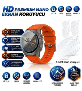 Huawei Watch GT2E Uyumlu 6 Adet HD Şeffaf Nano Hidrojel Ekran Koruyucu Kırılmaz Darbe Emici TPU Film