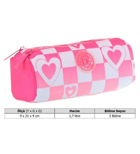 Kaukko İki Bölmeli Kız Çocuk Okul Kalem Çantası - Pembe Mavi - K2699 (Çok Renkli)