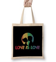Adorable Love is Love Colorful Rainbow Silhouette Bez Çanta Uzun Saplı