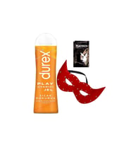 Durex Play Sıcak Dokunuş Bay Bayan Uyarıcılı Jel 100 ml + Kırmızı Deri Göz Maskesi + Hediye