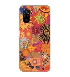 Redmi Note 10/Note 10S Uyumlu Vintage Kolaj Desenli Şeffaf Telefon Kılıfı