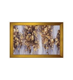 Soyut Şekiller Motifli Kanvas Tablo 80 x 110 cm Gold Çerçeve