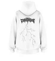 Oversize 'Trustısseu' Baskılı Kapşonlu Hoodie Sweatshirt (Beyaz)