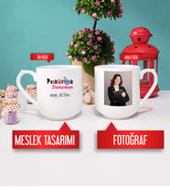 Psikolojik Danışman Kupa Bardak Oval Fotoğraflı