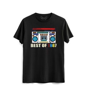 Best Of Radyo Kişiye Özel Yıl Baskılı Siyah Tişört