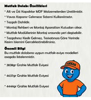 220 cm Mutfak Dolabı  MDF Kapak Tezgah Dahil YRKN220 102 (Mürdüm)