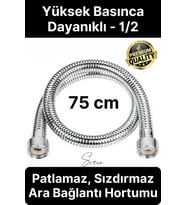 75 cm Kısa Tepe Ara Duş Hortumu Spiral Robot Ara Bağlantı Örgülü Dayanıklı Kopmaz Patlamaz Sızdırmaz
