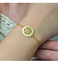 Gümüş Gold Kar Tanesi Bayan Bileklik
