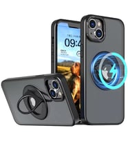 ALLY iPhone 14 Plus İçin Magsafe Uyumlu Yüzük Standlı Manyetik Silikon Kılıf- - SSSSSS4592-1