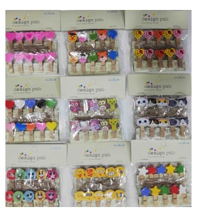10'Lu Şekilli Ahşap Mandallar 3.5Cm (10'Lu Set-10 Paket)