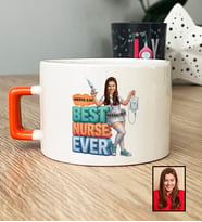 Kişiye Özel Karikatürlü Hemşire Best Nurse Ever Lüks Fincan Tıp Bayramı Hediyesi