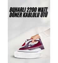 Yeni Nesil Kırmızı Buharlı Ütü 2200 Watt Seramik Tabanlı Yüksek Buhar Gücü