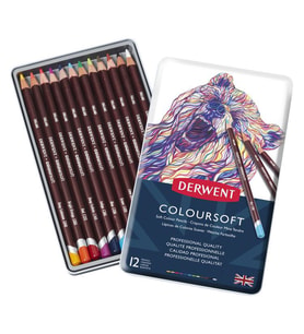 Derwent Coloursoft Pencils Yumuşak Kuruboya Kalemi 12'li Teneke Kutu 
