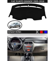 Fiat Punto Grande 2005-2018 Için Uygun Torpido Koruma Halısı Siyah Kenar Renk Siyah