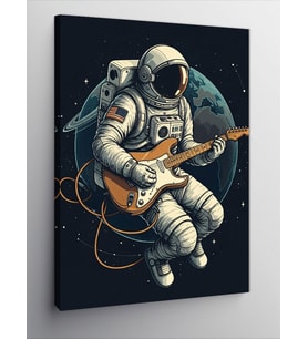 Kanvas Tablo Gitar Çalan Astronot